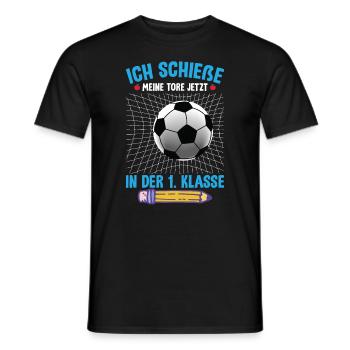 Fußball Einschulung Schulkind 1. Klasse - Männer T-Shirt - Schwarz - Vorne - AI Model Male 178 light (178cm)