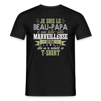 Je Suis Le Beau Papa - T-shirt homme - noir - Devant - AI Model Male 178 light (178cm)