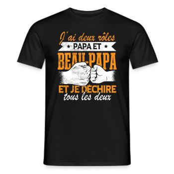 Papa Et Beau-Papa - T-shirt homme - noir - Devant - AI Model Male 178 light (178cm)