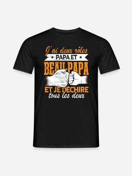 Papa Et Beau-Papa - T-shirt homme - noir