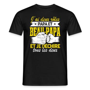 Papa Et Beau-Papa - T-shirt homme - noir - Devant - AI Model Male 178 light (178cm)