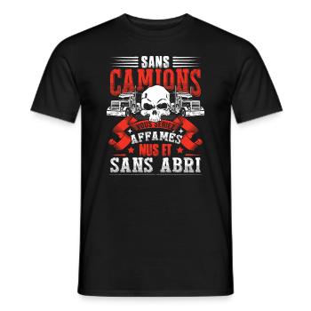 Dicton Camion Humour Camionneur Poids Lourd - T-shirt homme - noir - Devant - AI Model Male 178 light (178cm)