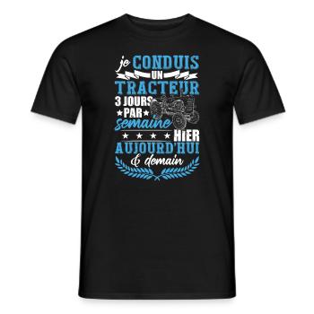 Je Conduis Un Tracteur - T-shirt homme - noir - Devant - AI Model Male 178 light (178cm)