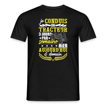 Fermier Paysan Tracteur Dicton Agriculture - T-shirt homme - noir - Devant - AI Model Male 178 light (178cm)