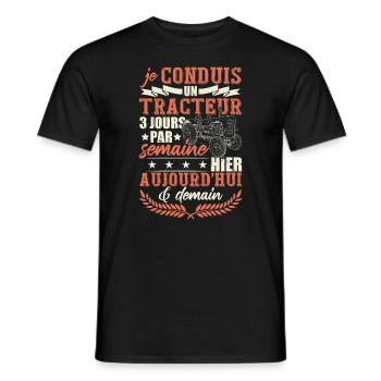 Fermier Cadeau Tracteur & Agriculture - T-shirt homme - noir - Devant - AI Model Male 178 light (178cm)