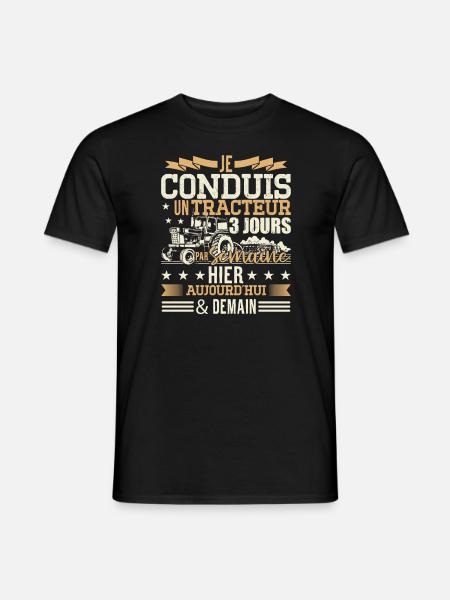Fermier Tracteur Paysan Agriculteur - T-shirt homme - noir