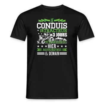 Tracteur Humour Hommes Paysan - T-shirt homme - noir - Devant - AI Model Male 178 light (178cm)