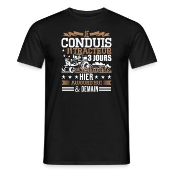 Drôle Tracteur Cadeaux - T-shirt homme - noir - Devant - AI Model Male 178 light (178cm)