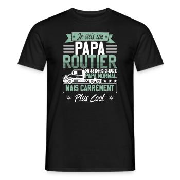 Je Suis Papa Routier - T-shirt homme - noir - Devant - AI Model Male 178 light (178cm)