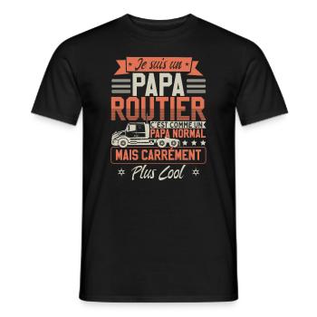 Papa Routier - T-shirt homme - noir - Devant - AI Model Male 178 light (178cm)