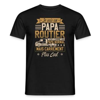 Je Suis Un Papa Routier - T-shirt homme - noir - Devant - AI Model Male 178 light (178cm)