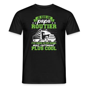 Je Suis Papa Routier - T-shirt homme - noir - Devant - AI Model Male 178 light (178cm)