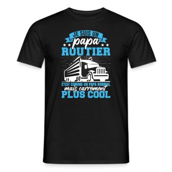 Je Suis Un Papa Routier - T-shirt homme - noir - Devant - AI Model Male 178 light (178cm)