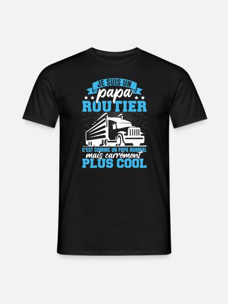 Je Suis Un Papa Routier - T-shirt homme - noir