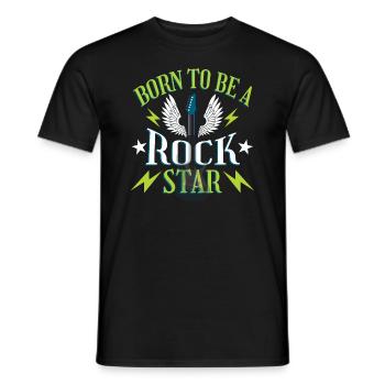 Born To Be A Rock Star Guitar Lover - Men's T-Shirt - black - Front - AI Model Male 178 light (178cm)