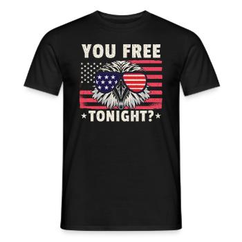 Weißkopfseeadler Amerikanische Flagge, die Sie heute Abend frei haben - Männer T-Shirt - Schwarz - Vorne - AI Model Male 178 light (178cm)
