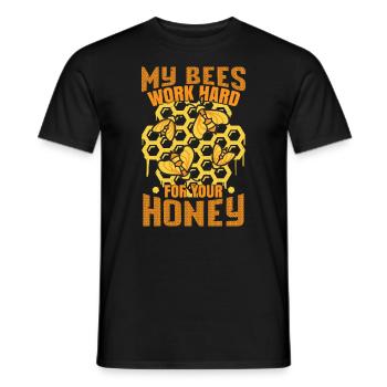 Funny Bee Beekeeper Apiarist Hive - Men's T-Shirt - black - Front - AI Model Male 178 light (178cm)