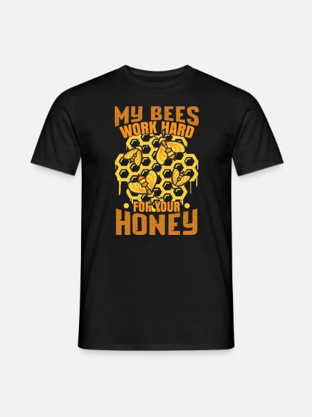 Funny Bee Beekeeper Apiarist Hive - Men's T-Shirt - black