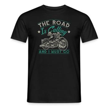 The Road Is Calling And I Must Go - Men's T-Shirt - black - Front - AI Model Male 178 light (178cm)