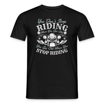 Grand-père motard moto - T-shirt homme - noir - Devant - AI Model Male 178 light (178cm)