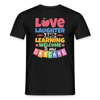 Bienvenue à ma garderie - T-shirt homme - noir - Devant - AI Model Male 178 light (178cm)