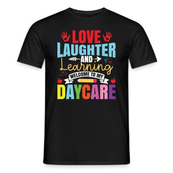 Bienvenue à ma garderie - T-shirt homme - noir - Devant - AI Model Male 178 light (178cm)