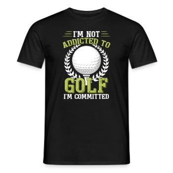 Ich bin nicht süchtig nach Golf, ich bin engagiert - Männer T-Shirt - Schwarz - Vorne - AI Model Male 178 light (178cm)