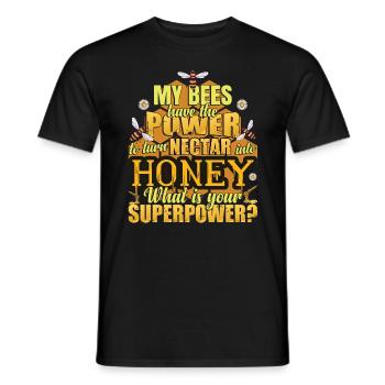 Meine Bienen haben die Macht, Nektar in Honig zu verwandeln - Männer T-Shirt - Schwarz - Vorne - AI Model Male 178 light (178cm)