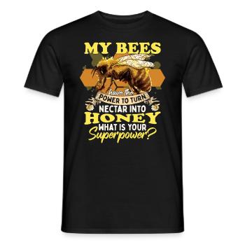 My Bees Turn Nectar Into Honey - Men's T-Shirt - black - Front - AI Model Male 178 light (178cm)