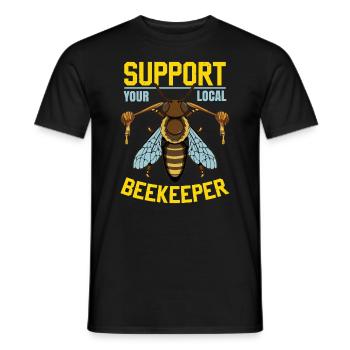 Soutenez votre apiculteur local - T-shirt homme - noir - Devant - AI Model Male 178 light (178cm)