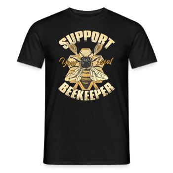 Support Your Local Beekeeper - Men's T-Shirt - black - Front - AI Model Male 178 light (178cm)