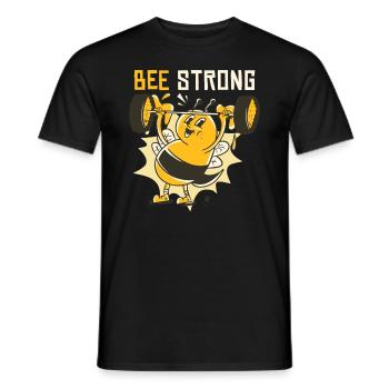 Bee Strong - Men's T-Shirt - black - Front - AI Model Male 178 light (178cm)