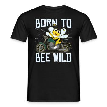 Born To Bee Wild - Men's T-Shirt - black - Front - AI Model Male 178 light (178cm)