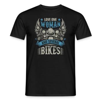 Love Several Bikes - Men's T-Shirt - black - Front - AI Model Male 178 light (178cm)