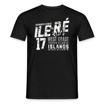 Ile de Ré West coast Atlantic - T-shirt homme - noir - Devant - AI Model Male 178 light (178cm)