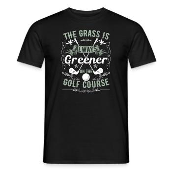 L’herbe est toujours plus verte sur le terrain de golf - T-shirt homme - noir - Devant - AI Model Male 178 light (178cm)