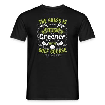 L’herbe est toujours plus verte sur le terrain de golf - T-shirt homme - noir - Devant - AI Model Male 178 light (178cm)