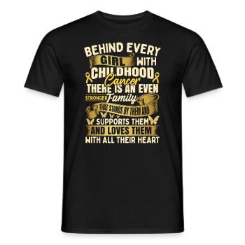 Famille de sensibilisation au cancer infantile - T-shirt homme - noir - Devant - AI Model Male 178 light (178cm)