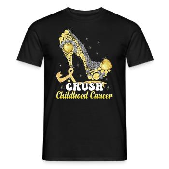 En septembre, nous portons Gold Childhood Cancer - T-shirt homme - noir - Devant - AI Model Male 178 light (178cm)