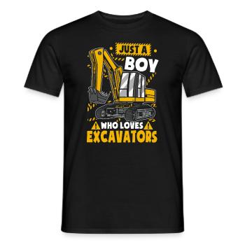 Just A Boy Who Loves Excavators - Men's T-Shirt - black - Front - AI Model Male 178 light (178cm)