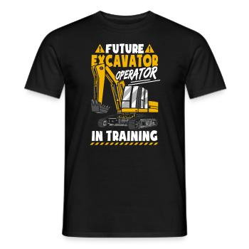 Future Excavator Operator - Men's T-Shirt - black - Front - AI Model Male 178 light (178cm)