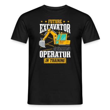 Excavator Operator In Training - Men's T-Shirt - black - Front - AI Model Male 178 light (178cm)