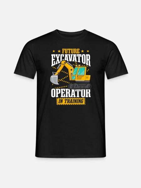 Baggerfahrer in Ausbildung - Männer T-Shirt - Schwarz