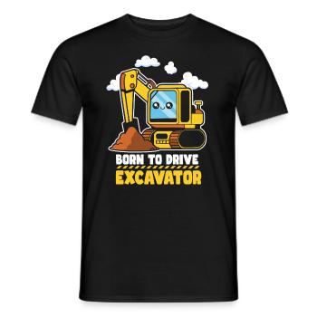 Bagger für Baufahrzeuge - Männer T-Shirt - Schwarz - Vorne - AI Model Male 178 light (178cm)