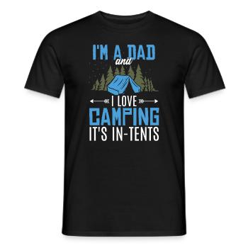 Camping-Papa-Witz - Männer T-Shirt - Schwarz - Vorne - AI Model Male 178 light (178cm)