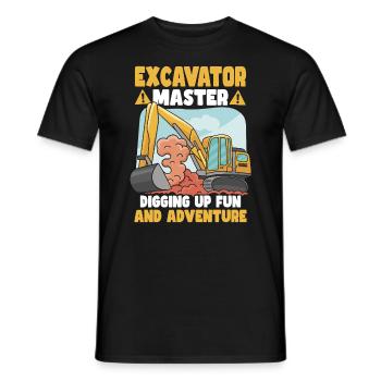 Excavator Master - Men's T-Shirt - black - Front - AI Model Male 178 light (178cm)