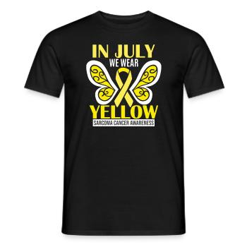 In July We Wear Yellow Sarcoma Cancer Awareness - Men's T-Shirt - black - Front - AI Model Male 178 light (178cm)