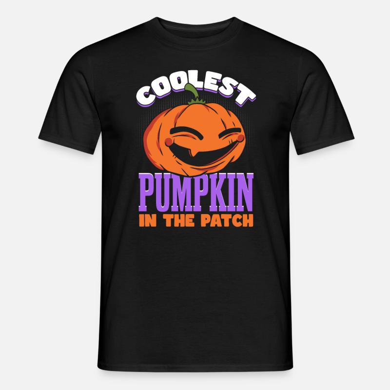 Coolster Kürbis im Patch - Männer T-Shirt - Schwarz