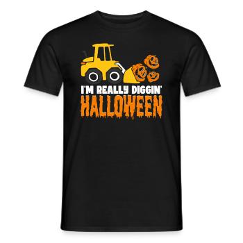 Citrouille excavatrice d’Halloween - T-shirt homme - noir - Devant - AI Model Male 178 light (178cm)