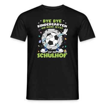 Fußball Einschulung Geschenk Schulanfang - Männer T-Shirt - Schwarz - Vorne - AI Model Male 178 light (178cm)